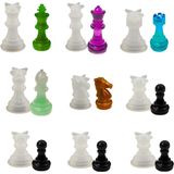 9 Pcs Moldes De Silicone Para Peças De Xadrez De Silicone 3d Peças De Xadrez Artesanato Diy Decoração De Casa