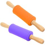 Mini Rolling Pin De 9 Polegadas 2 Pcs Kids Rolling Pin Pequeno Rolo Alça Rolando Rolo Pin Para Home Kitchen Children Cake