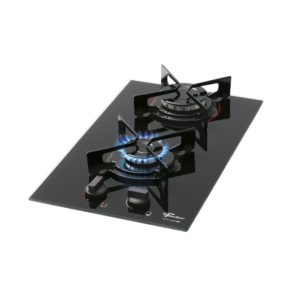 Cooktop A Gás Fischer Fit Line 2q Tc Com 2 Bocas Preto - Único