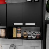 Armário Aéreo Suspenso Multiuso 2p Modular 60x62cm Netmobil - Preto