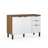 Balcão Gabinete De Pia Firenze 120cm Amendola/branco S/ Tampo - Demobile