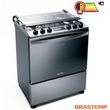 FogÃ£o de Piso Brastemp de 05 Bocas com Turbo Chama, Touch Timer e Autodesligamento Inox 110v - BFS5GCR