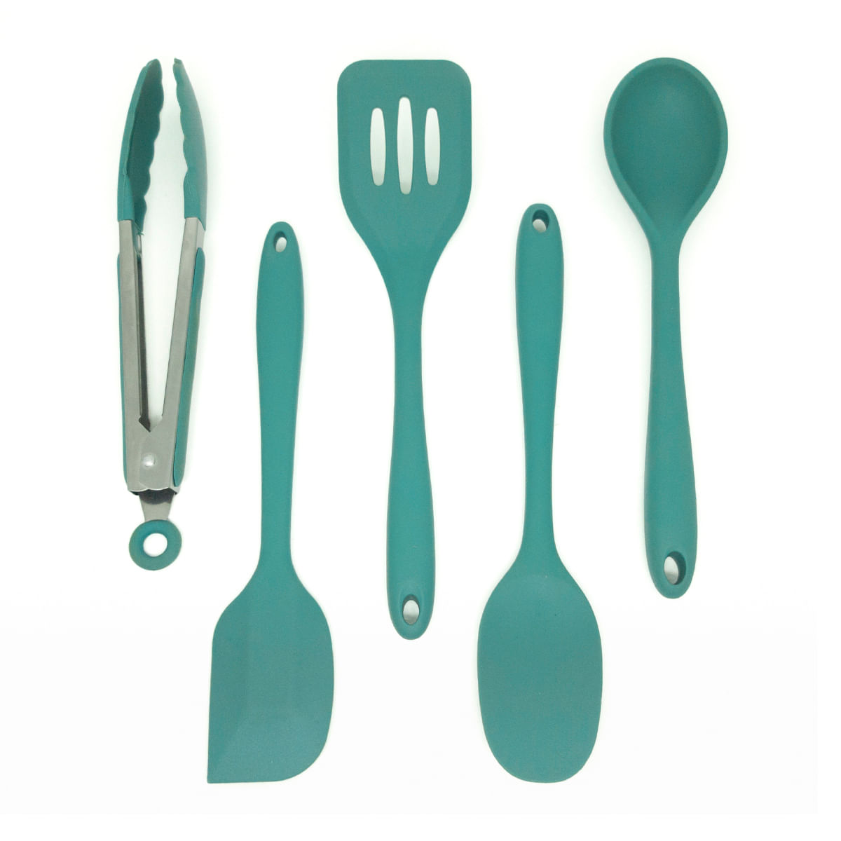 Kit De Utensílios De Silicone C/ 5 Peças Vd Escuro - Oikos