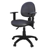 Cadeira Operativa Preta Ergonomica Tecido Cinza Plaxmetal