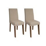 Cadeira Sala de Jantar Milena Kit 2 Unidades Savana Suede Bege Cimol