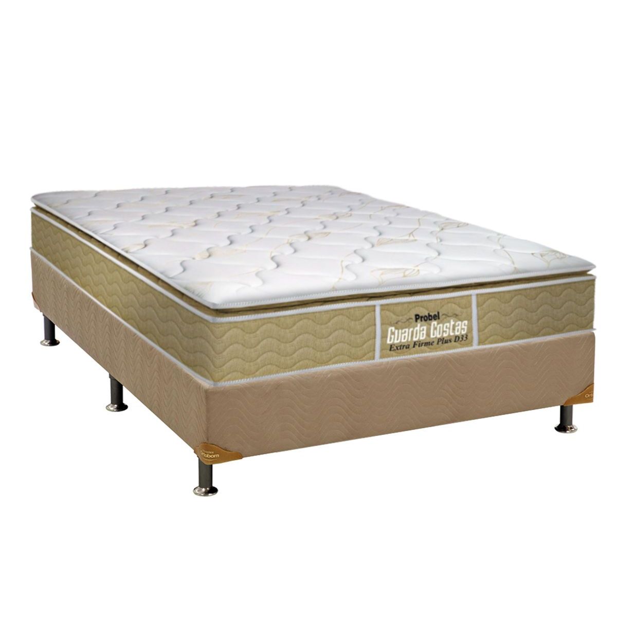 Colchão Probel D33 Extra Firme Plus+Cama Box Casal 138x188
