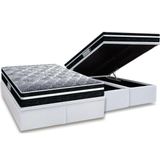 Cama Box Bau Queen Colchao Anatomico Probel D33 Ep Prodormir Advanced Tech1500 Plus Base Crc Courano White 158x198