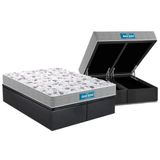 Cama Box Bau Queen Colchao Anatomico Probel D45 Ep Guarda Costas Proextreme Double Face Base Crc Suede Gray 158x198