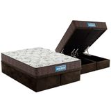 Cama Box Bau Queen Colchao Anatomico Probel D28 Ep Guarda Costas Promiddle Double Face Base Crc Suede Brown 158x198