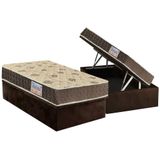 Cama Box Bau Solteiro Colchao Anatomico Orthoflex D33 Ep Matera Base Crc Suede Brown 88x188