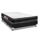 Colchão Castor D33 Black White AIR DF+Cama Box Casal 138x188