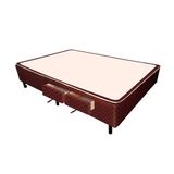 Cama Box Base C Gavetas Viuva Poli Tecido Brown 128x27 C 2 Gavs Castor