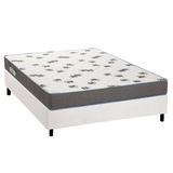 Cama Box Casal Colchao Espuma D33 Ortobom Light Saude Base Crc Courano White 138x188