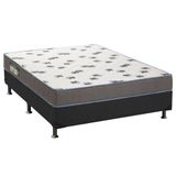 Cama Box Casal Colchao Espuma D33 Ortobom Light Saude Base Crc Suede Cinza 138x188