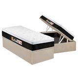 Cama Box Bau Solteiro Colchao Espuma D45 Castor Black E White Air Euro Pillow Base Crc Suede Clean 88x188