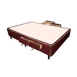 Cama Box Base C Gavetas Viuva Poli Tecido Brown 128x27 C 4 Gavs Castor