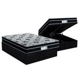 Cama Box Bau Queen Colchao Molas Probel Prolastic Prodormir Born Base Crc Suede Black 158x198