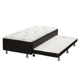 Cama Box C Auxiliar Conjugado Solteiro Colchao Ortopedico Courano Nero Black 88x188 Ortobom