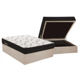 Cama Box Bau Casal Colchao Espuma D45 Ortobom New Top Double Face Base Crc Suede Clean 138x188