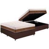 Cama Box Bau Casal Colchao Molas Ensacadas Polar Masterpocket Jasmim Base Crc Courano Brown 138x188