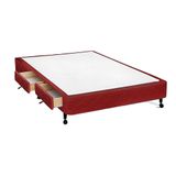 Cama Box Base C Gavetas Viuva Poli Tecido Wine 128x27 C 2 Gavs Castor