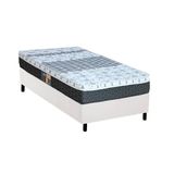 Cama Box Solteiro Colchao Molas Bonnel Castor System Class Base Crc Courano White 88x188