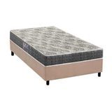 Cama Box Solteiro Colchao Espuma Anjos Ezequiel Base Crc Suede Clean 88x188