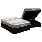 Cama Box Bau Casal Colchao Anatomico Probel D33 Ep Guarda Costas Prointense Double Face Base Crc Suede Black 138x188