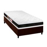 Cama Box Solteiro Colchao Espuma D45 Castor Black E White Air Double Face Base Crc Suede Brown 88x188