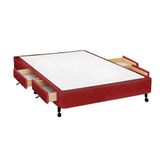 Cama Box Base C Gavetas Casal Poli Tecido Wine 138x27 C 4 Gavs Castor