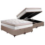 Cama Box Bau Queen Colchao Molas Ensacadas Herval Masterpocket Elegant Base Crc Courano Clean 158x198