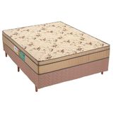 Cama Box Casal Colchao Espuma D45 Polar Perola Fort Base Crc Rustico Clean 138x188