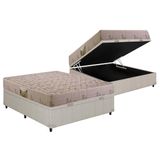 Cama Box Bau Casal Colchao Espuma D33 Herval Cannes Double Face Base Crc Courano Clean 138x188