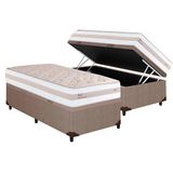 Cama Box Bau Solteiro Colchao Molas Ensacadas Herval Masterpocket Kiev Base Crc Courano Clean 88x188