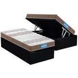 Cama Box Bau Solteiro Colchao Anatomico Probel D33 Ep Guarda Costas Prointense Double Face Base Crc Suede Black 88x188