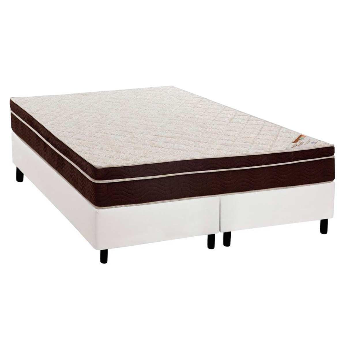 Cama Box Queen Colchao Ortopedico Ortobom Exclusive Ortopillow Base Crc Courano White 158x198