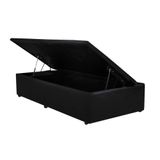 Cama Box Bau Solteiro Universal Courano Black 88x188x37 Luckspuma