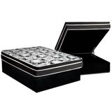 Cama Box Bau Casal Colchao Espuma D45 Luckspuma Gran Luck Base Crc Suede Black 138x188