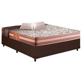 Cama Box Casal Colchao Espuma D33 Herval Lancy Base Crc Courano Brown 138x188