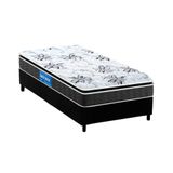 Cama Box Solteiro Colchao Espuma Probel D40 Guarda Costas Premium Hiper Firme Base Crc Suede Black 88x188