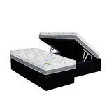 Cama Box Bau Solteiro Colchao Anatomico Luckspuma D33 Ag65 Aspen 50 Pro Saude Base Crc Suede Black 88x188