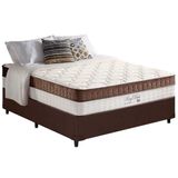 Cama Box Casal Colchão Molas Ensacadas Anjos Masterpocket King Best Marrom Base CRC Courano Brown 138x188