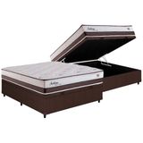 Cama Box Bau Casal Colchao Molas Herval Maxspring Sublime Base Crc Courano Brown 138x188