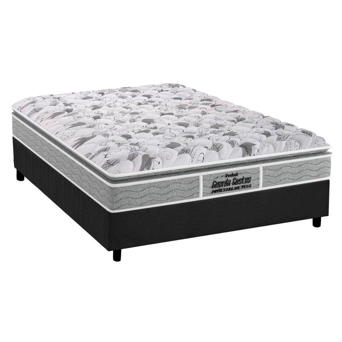 Cama Box Casal Colchao Anatomico Probel D45 Ep Guarda Costas Proextreme Plus Base Crc Suede Gray 138x188