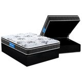 Cama Box Bau Casal Colchão Espuma D33 Probel Guarda-Costas Premium Extra Firme Pillow Top Base CRC Suede Black 138x188