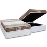 Cama Box Bau Casal Colchao Anatomico Probel D33 Ep Guarda Costas Prointense Plus Base Crc Courano White 138x188