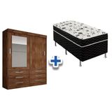 Cama Box Conjugada Casal Union Ortobom Guarda Roupa Sonare Canela