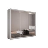 Guarda Roupa Casal 3 Portas De Correr E 4 Gavetas C Espelho Veneza Gold Branco Rufato