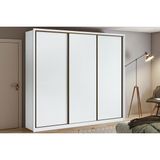 Guarda Roupa Casal 3 Portas De Correr E 6 Gavetas Spazio Branco Lopas