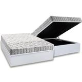 Cama Box Bau Casal Colchão Espuma D33 Anjos Orthosono Base CRC Courano White 138x188